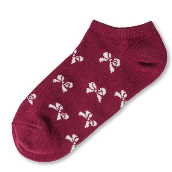 Burgundy Bow Ribbon Socks - Picture 1 of 1